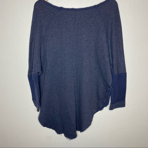 Free People Asymmetrical Raw Trim Hem Oversized Floral Sweater - Picture 5 of 11